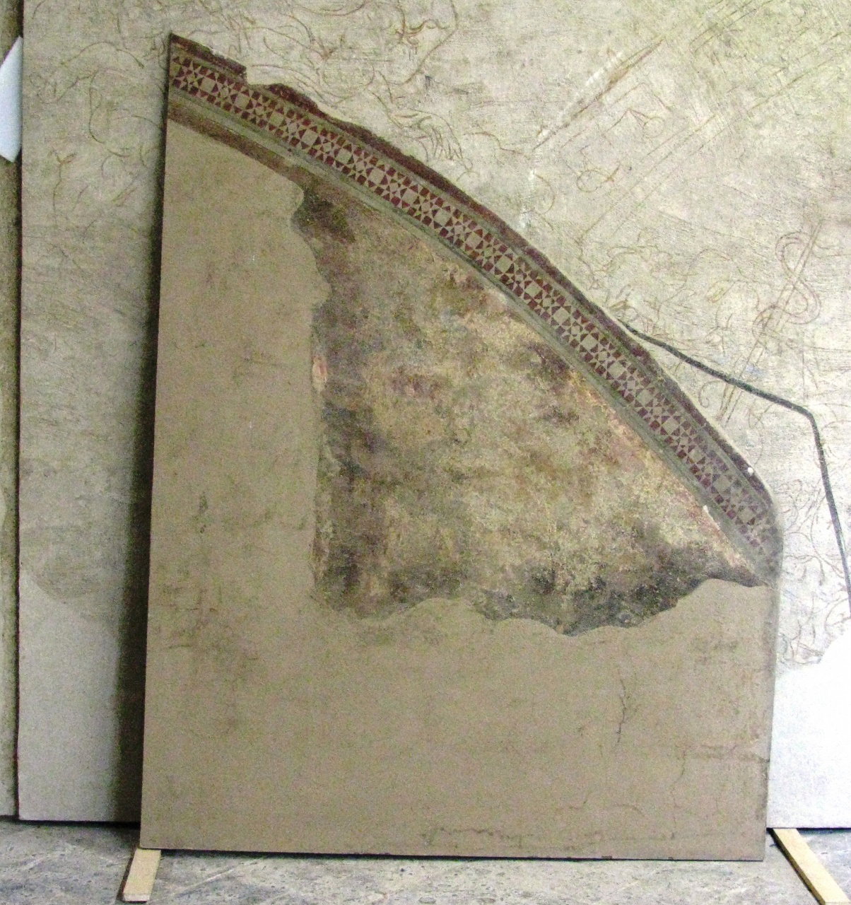 motivi decorativi geometrici (lunetta, frammento) di Nelli Pietro (attribuito) (